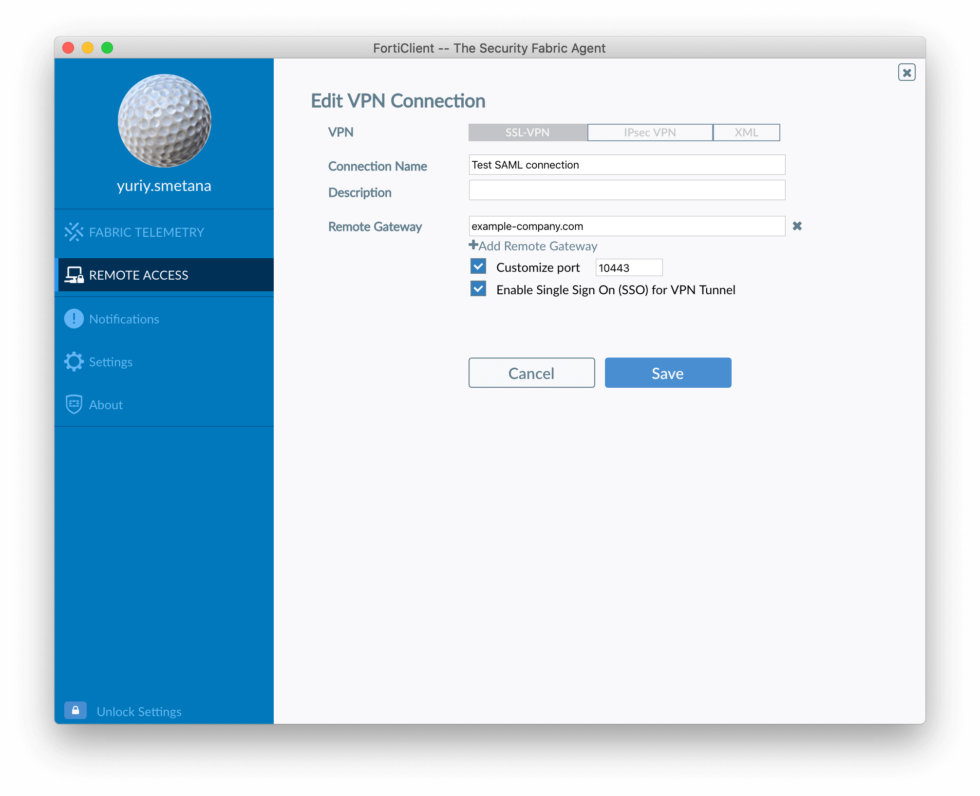 Azure SAML authentification for FortiGate SSL VPN (with Azure MFA 